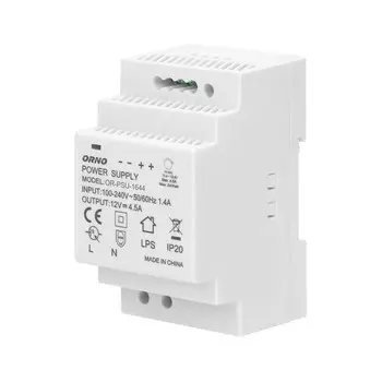 Блок питания на DIN-рейку 12 В постоянного тока 4,5 А 54 Вт OR-PSU-1644 ORNO