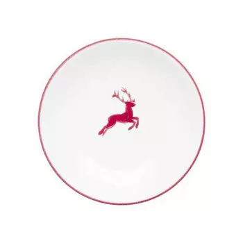 Блюдце Ruby Red Deer для мокко/эспрессо, гладкое, d: 11 см Gmundner Keramik, бело-красный