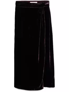 Blumarine бархатная юбка-миди, фиолетовый