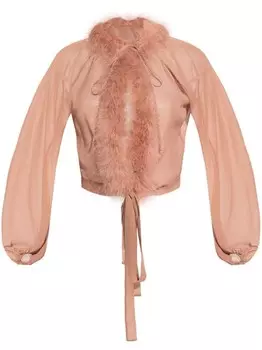 Blumarine блузка с перьями, розовый