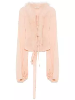 Blumarine блузка с перьями, розовый
