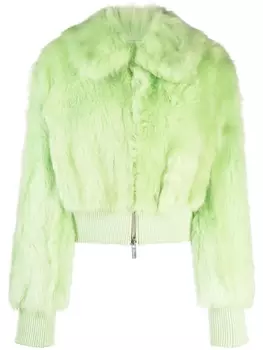 Blumarine бомбер из овчины, зеленый