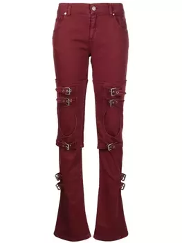 Blumarine buckle-embellished cut-out jeans, красный