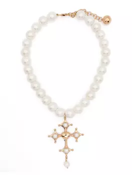 Blumarine чокер с подвеской, белый