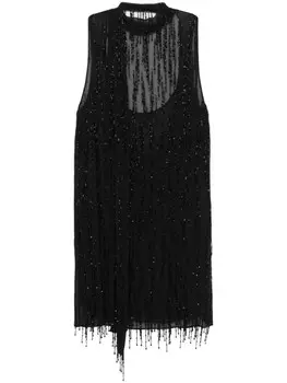 Blumarine декорированное платье мини, черный