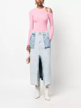 Blumarine джемпер в рубчик, розовый