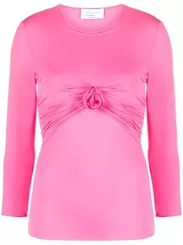 Blumarine футболка с цветочной аппликацией, розовый