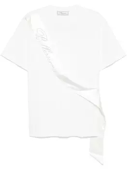 Blumarine футболка с драпировкой, белый