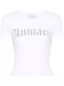 Blumarine футболка со стразами, белый