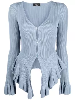 Blumarine кардиган с оборками, синий