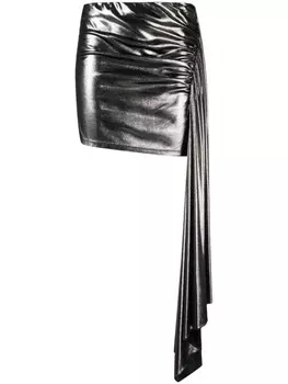 Blumarine мини-юбка с драпировкой, серебристый