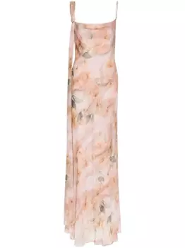 Blumarine платье макси с цветочным принтом, розовый