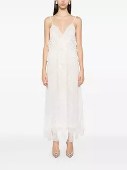 Blumarine платье миди из кружева Chantilly, белый