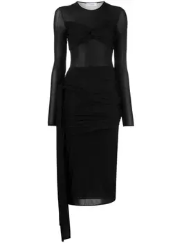 Blumarine платье миди с драпировкой, черный