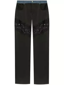 Blumarine прямые брюки со вставками, черный