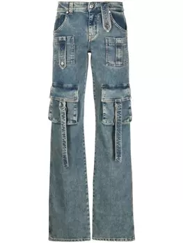 Blumarine прямые джинсы карго, синий