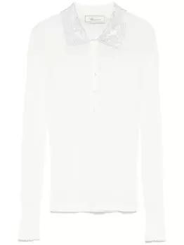 Blumarine рубашка поло в рубчик, белый