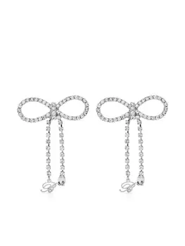 Blumarine серьги со стразами, серебряный