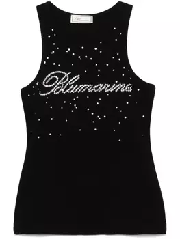 Blumarine топ с логотипом, черный