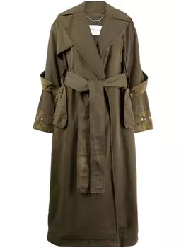 Blumarine тренч со вставками, зеленый