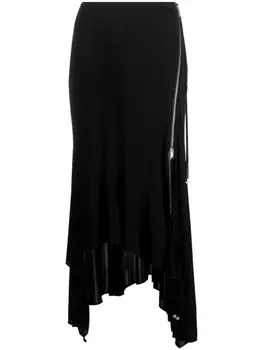 Blumarine юбка миди с разрезом, черный