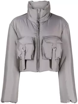 Blumarine укороченный пуховик, серый