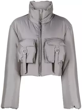 Blumarine укороченный пуховик, серый