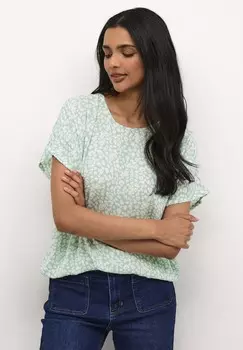 Блуза AMBER PRINTED Kaffe, светло-зеленый