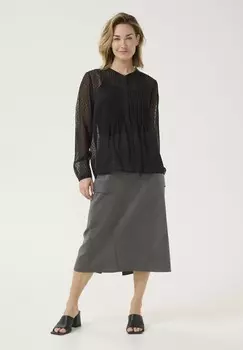 Блуза ANDREA PLEATS ROUND NECK Kaffe, цвет Mottled Black