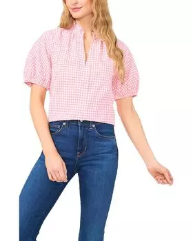 Блуза CeCe Raglan Sleeves Ruffled Split Neck Blouse, цвет Confetti