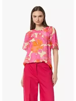 Блуза comma Bluse kurzarm, розовый