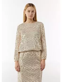 Блуза comma Bluse langarm, бежевый