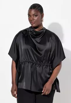Блуза DRAPED Ulla Popken, черный