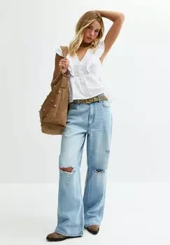 Блуза FRILLY TRIMMED V-NECK New Look, белый