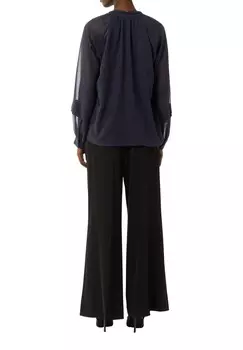 Блуза GEMUSTERTE SCHLUPPEN AUS CHIFFON comma, темно-синий