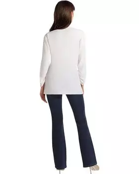 Блуза H Halston Long Sleeve Stand Collar Ruched Blouse, цвет Shell