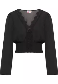 Блуза IZIA Cropped Langarm, черный