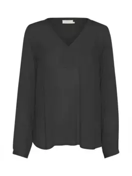 Блуза KAFFE Amber V-Neck, цвет black/oyster