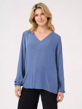 Блуза KAFFE Amber V-Neck, цвет indigo