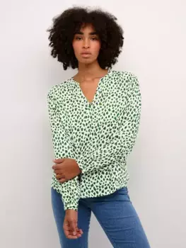Блуза KAFFE Jalie Graphic Print, зеленый