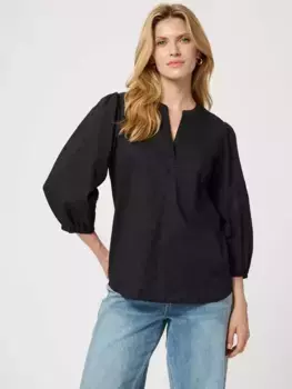 Блуза KAFFE Jollia V-Neck, черный