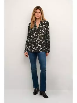Блуза Kaffe Margit, цвет khaki/schwarz