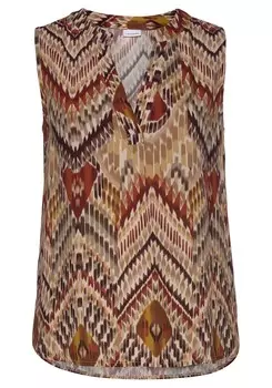 Блуза LASCANA, цвет Beige/Brown/Chocolate