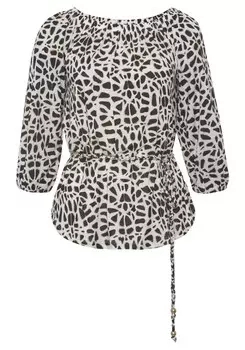 Блуза Lascana, цвет Cream/Black