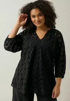 Блуза LONG SLEEVE BRODERIE Evans, антрацит