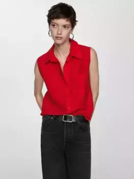 Блуза Mango Lim Sleevless, красный