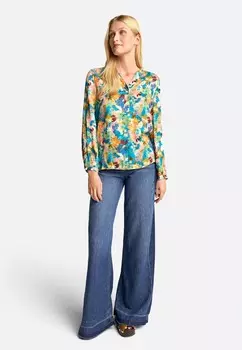 Блуза MIT FLORALEM PRINT Rich & Royal, светло-голубой