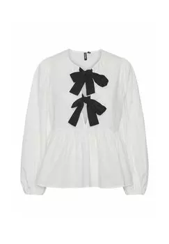 Блуза Mit Langen rmeln Pcgolly Bow Pieces, ярко-белая