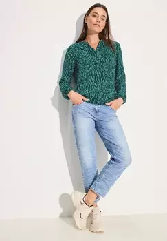 Блуза MIT SMOCK-DETAIL Cecil, цвет Mottled Dark Green