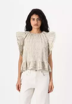 Блуза OBJFINE FRILL Object, бежевый